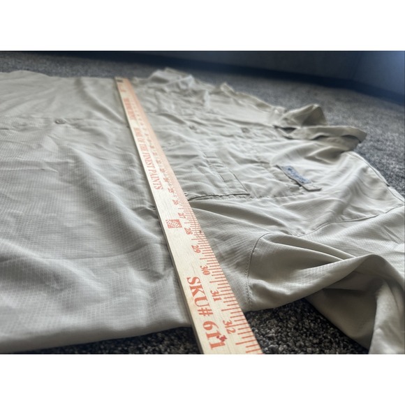 Columbia Shirt Mens Shirt 5XL PFG Short Sleeve Vented Button Up Khak Hiking Fish - Picture 11 of 16